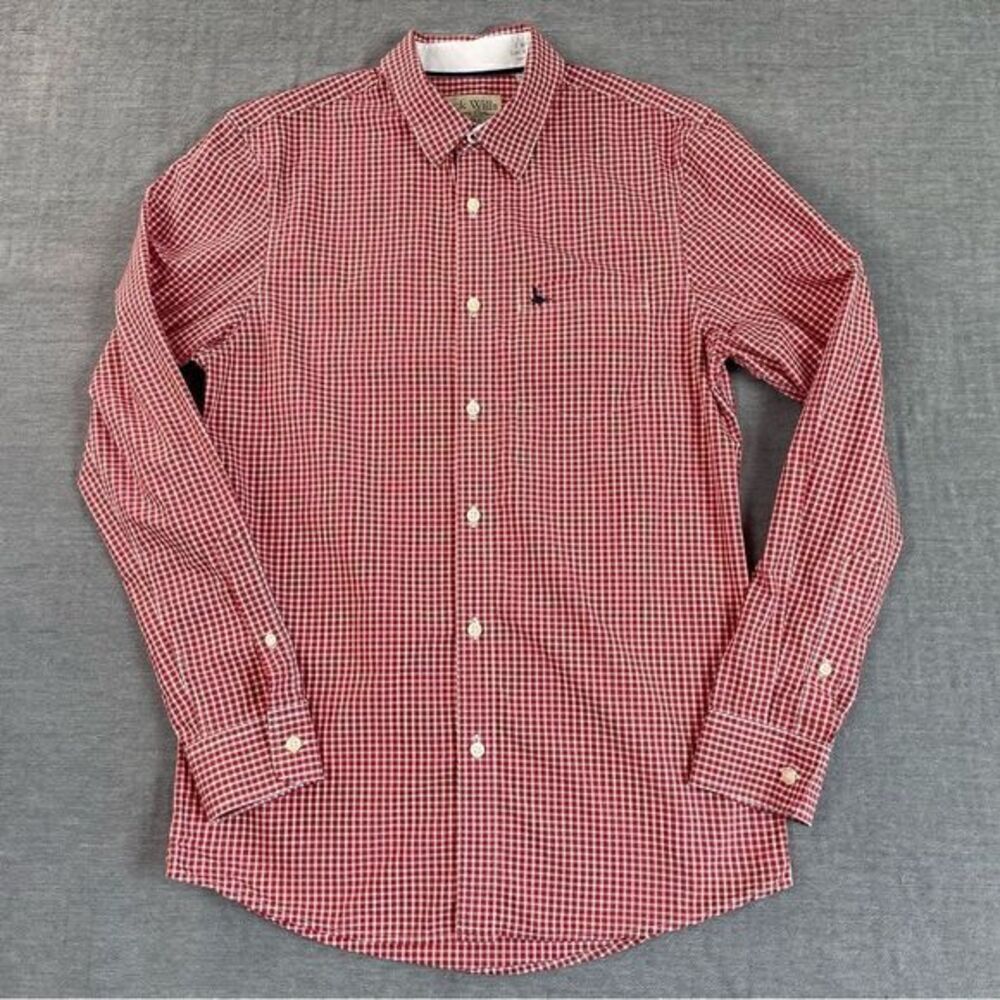 Jack Wills Fine Cotton Count Button Down Red Gingham Shirt Men’s Size Small